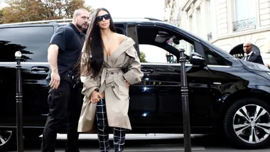 Kim Kardashian and her bodyguard Pascal Duvier in Paris before the robbery. Photo: Getty Images